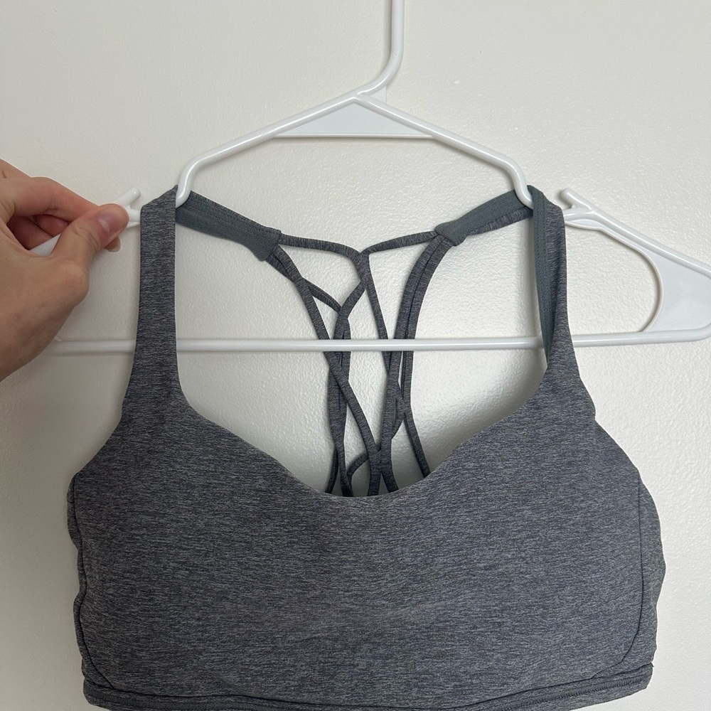 Lululemon Gray Strappy Sports Bra Moisture-Wicking